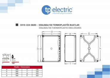 Preview: Installationsgehäuse IP67 (250x360x150mm)